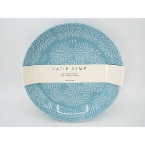Katie Kime Blue Mums the Word Floral Melamine Plates Set of 4 NWT